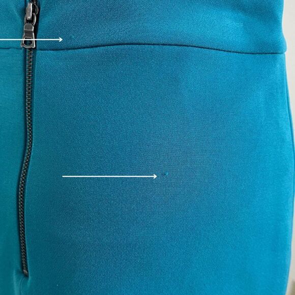 Alice + Olivia Womens Size 2 Blue Dasia Faux Wrap Mini A Line Skirt FLAWED - Picture 13 of 14